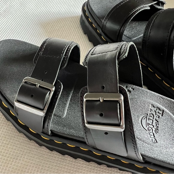 Dr. Martens Myles Brando Leather Buckle Slide Sandals - Picture 8 of 14